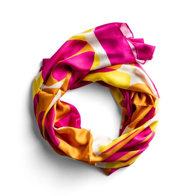 Sylvia Mollie Yellow and Pink Color Block Scarf