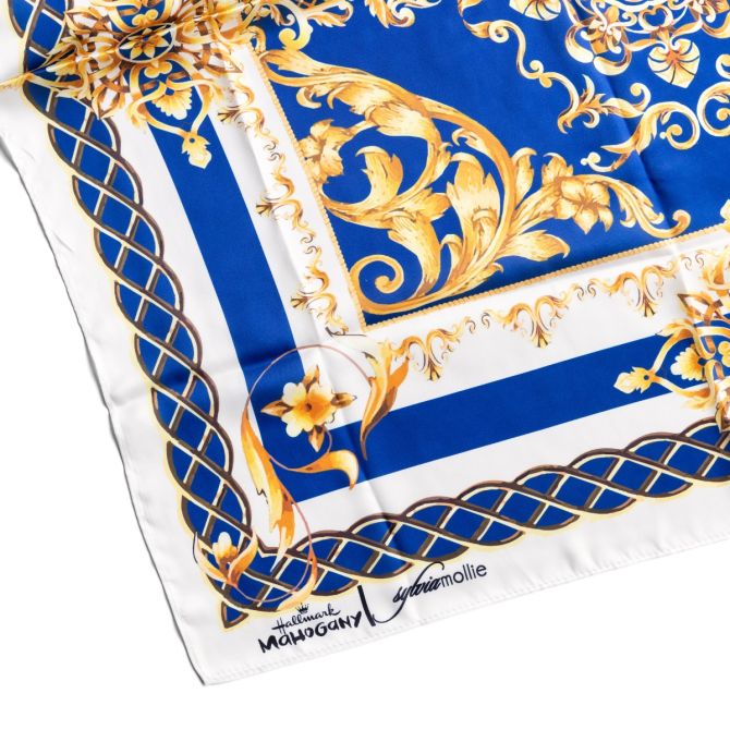 Be Bold Blue and Gold Fashion Scarf