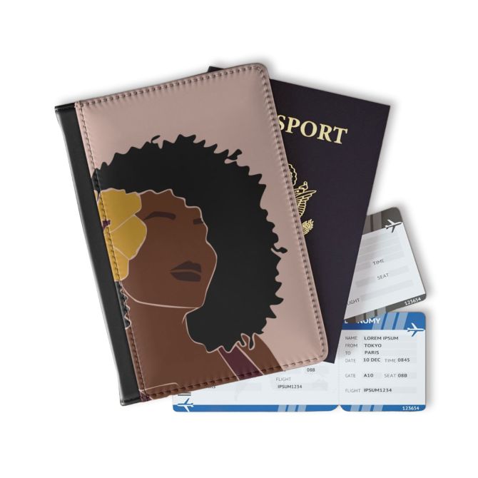Passport Holder: Black Girl Magic with Flower
