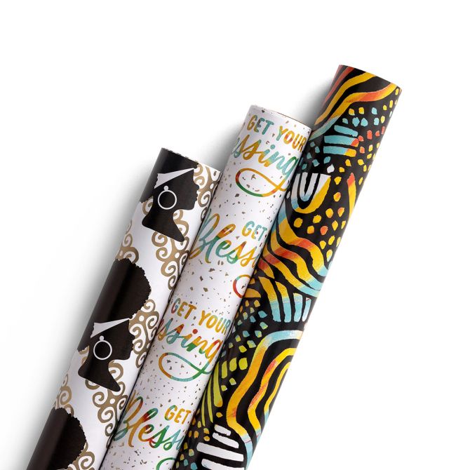 Get Your Blessing 3-Pack Assorted Wrapping Paper, 75 sq. ft. total