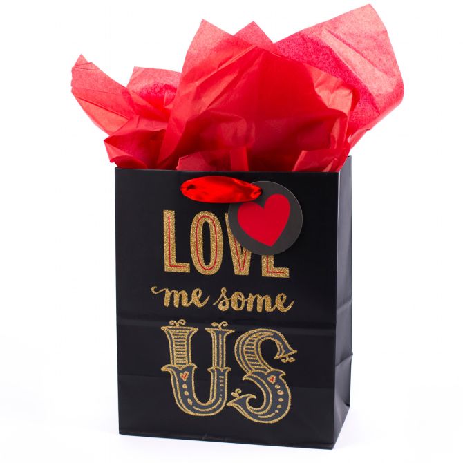 9.6" Love Me Some Us Medium Gift Bag With Tissue Paper
