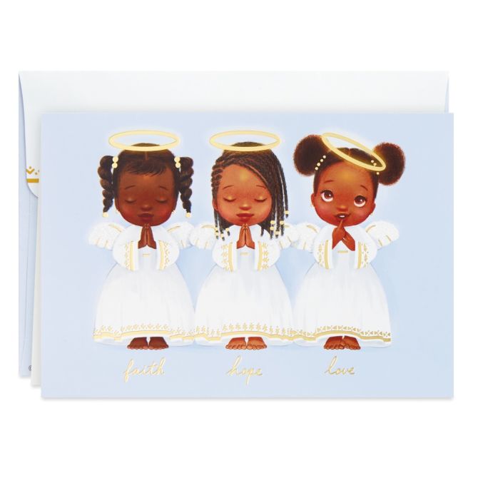 Three Little Angels Boxed Christmas Cards, Pack of 16