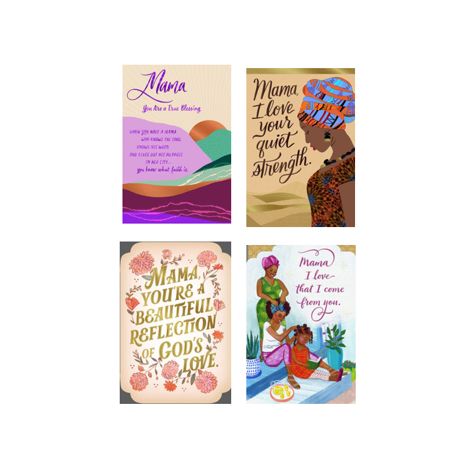 Mother's Day Card Assortment "Mama": 4 Pack